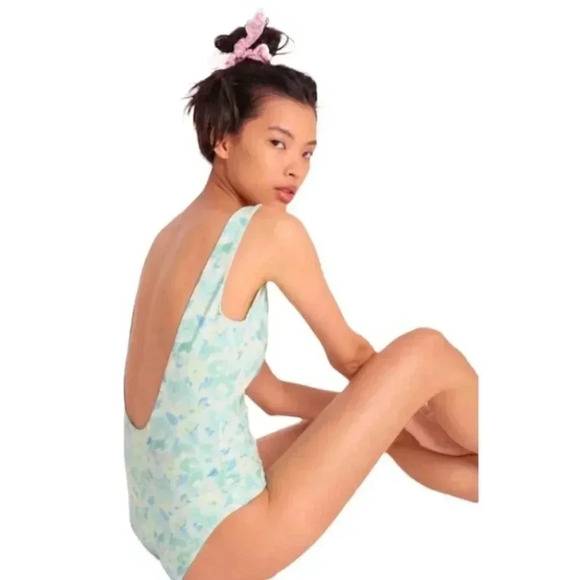 NWT LoveShackFancy Freya Floral One-Piece Mint Pastel Green Swimsuit Size: XS - Picture 4 of 11